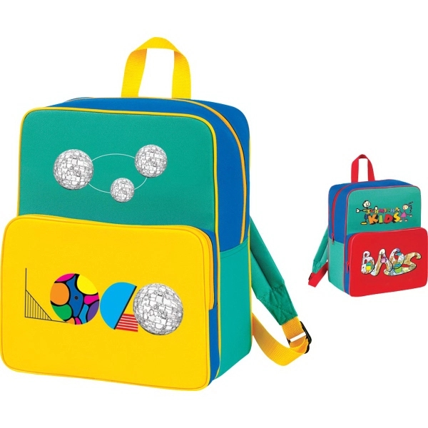 Backpack made of poly 600 denier and measuring 10.5" x 12.5"... from ASI 46420 Continental Mkting Svc Inc / CMBags