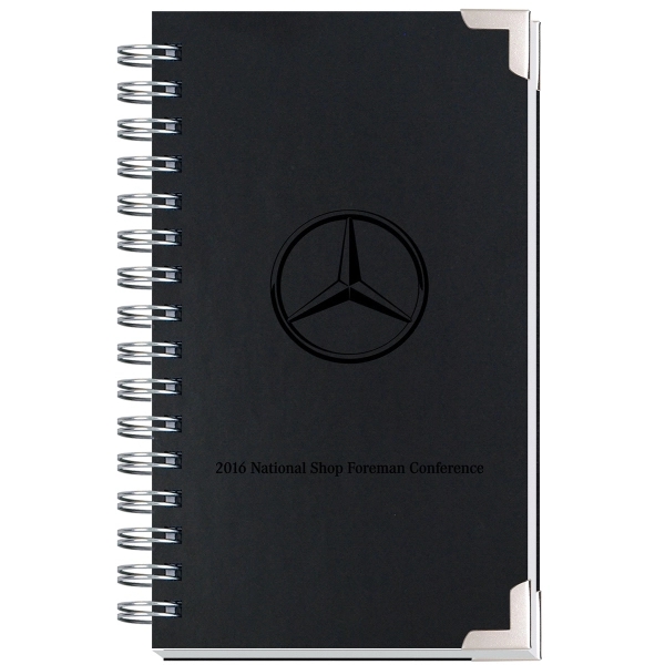 5 1/4" x 8 1/4" leather-like cover journal with blind deboss... from ASI 50873 Drum-Line / Drum-line Inc