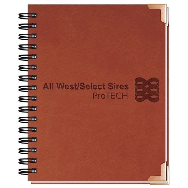 6 1/2" x 8 1/2" leather-like cover journal with blind deboss... from ASI 50873 Drum-Line / Drum-line Inc