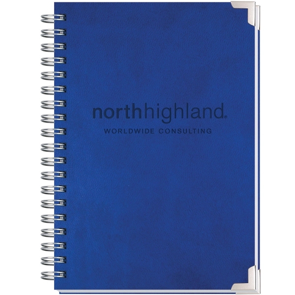 7" x 10" leather-like cover journal with blind deboss imprint and... from ASI 50873 Drum-Line / Drum-line Inc