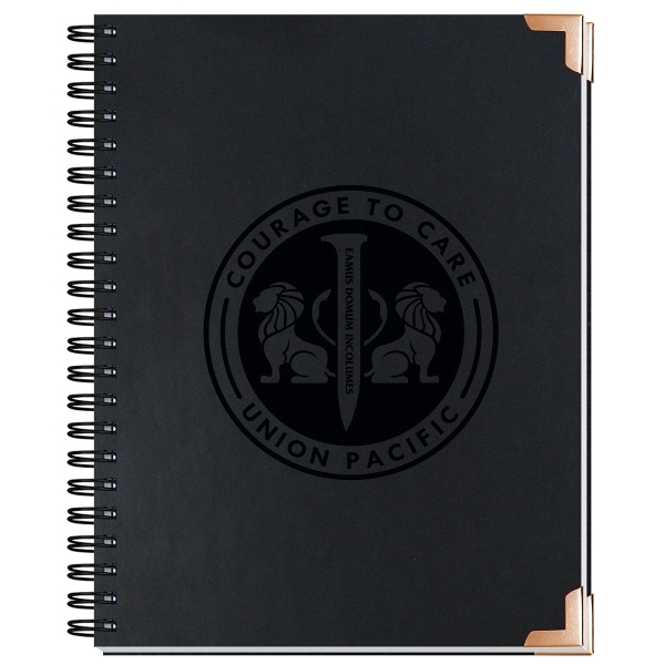 8 1/2" x 11" leather-like cover journal with blind deboss imprint... from ASI 50873 Drum-Line / Drum-line Inc