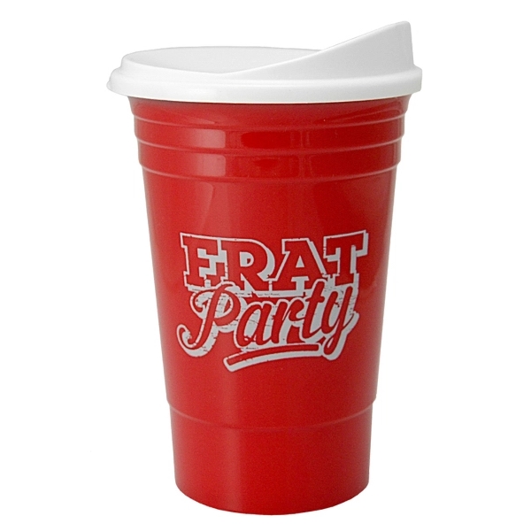 16 oz. double wall insulated plastic cup keeps drinks cold. Durable,... from ASI 67075 Leprechaun Promotions, LLC / Leprechaun Promotions