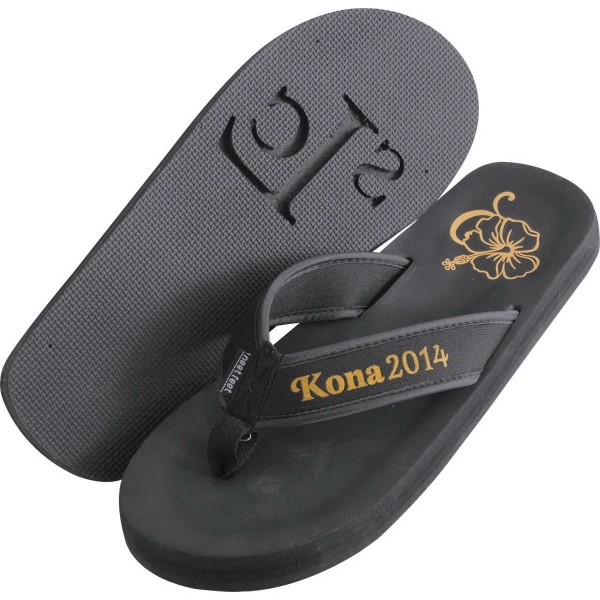 Flip flops that feature a recessed 18mm EVA sole with arch... from ASI 73520 Neet Feet / Neet Feet