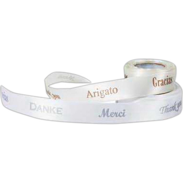 Thank-you printed 1" satin ribbon... from ASI 73520 Neet Feet / Kanata Blanket