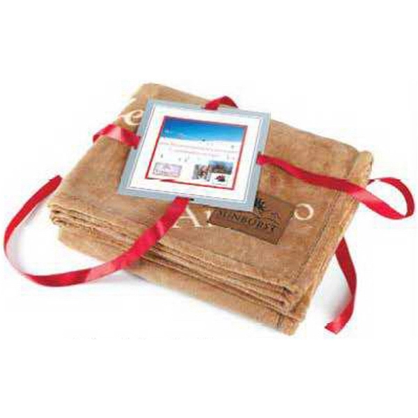 Soft polyester throw blanket with thank you in 5 languages... from ASI 73520 Neet Feet / Kanata Blanket