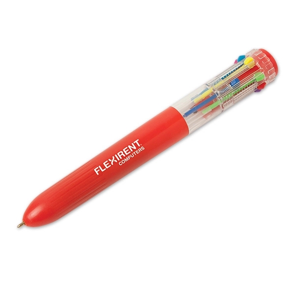 6 1/4" plastic retractable ballpoint pen with ten different ink colors.... from ASI 98360 WOWLine / WOWLine®