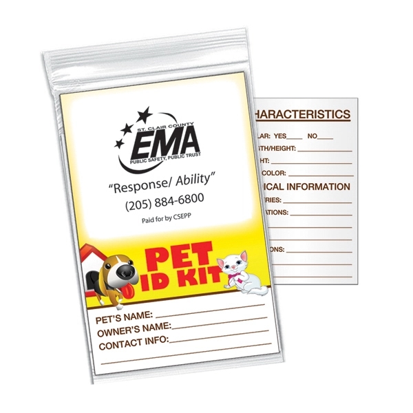 Digital Pet identification kit, printed on 8 pt. paper board stock.... from ASI 67620 Lion Circle Corp / Lion/Circle