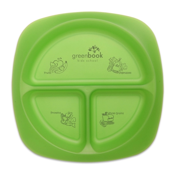 Durable food grade polypropylene plate with three compartments for children.... from ASI 52840 Evans Manufacturing
