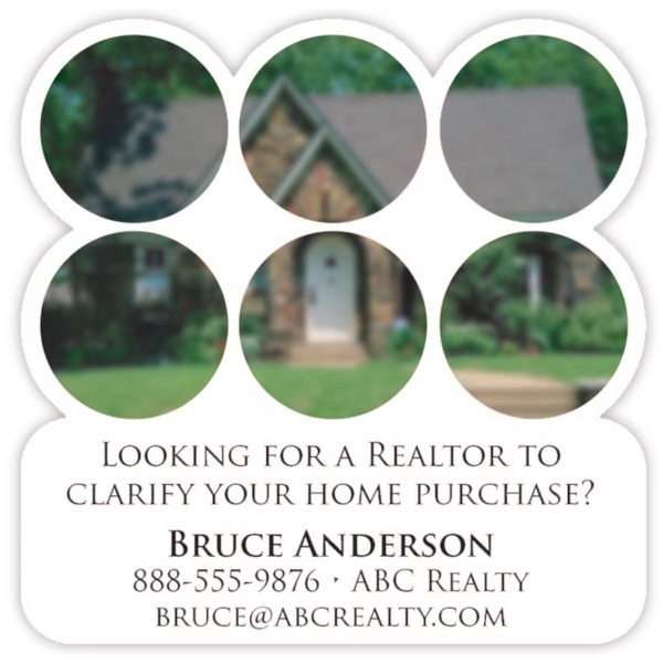 Customizable 3" x 3" shaped 4-mil thick vinyl adhesive labels with... from ASI 59080 Halls & Company