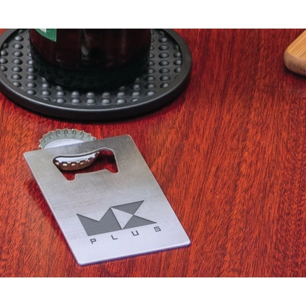 Stainless steel constructed credit card shaped bottle opener... from ASI 99030 Zipline / Zipline®