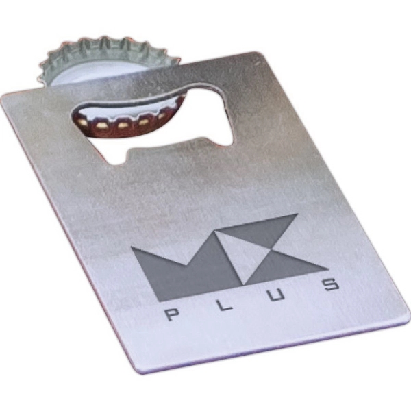 Stainless steel constructed credit card shaped bottle opener... from ASI 99030 Zipline / Zipline®