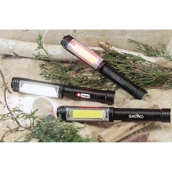 Pen shaped roadside safety flashlight with high power, low power, and... from ASI 99030 Zipline / Zipline®