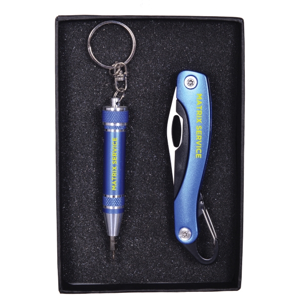 Screwdriver Keychain and Carabiner Pocket Knife Set... from ASI 46755 Cosmo Promos