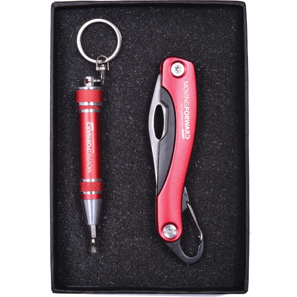Screwdriver Keychain and Carabiner Pocket Knife Set... from ASI 46755 Cosmo Promos