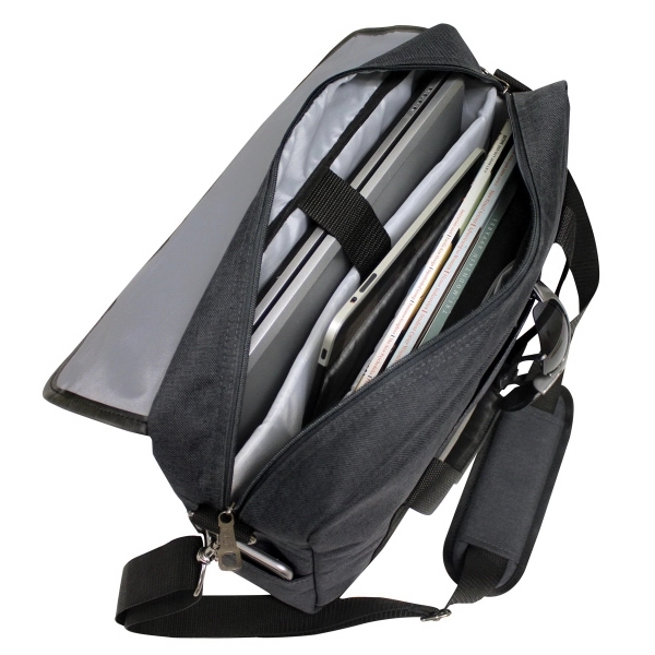 600D heathered polycanvas,magnetic quarter flap,padded sleeve for a 17 laptop along... from ASI 79384 Preferred Nation Inc