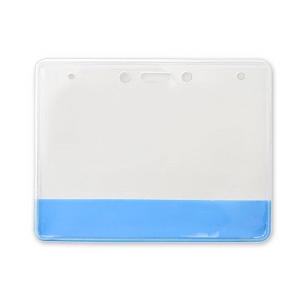 These unique vinyl badge holders feature a transparent color bar across... from ASI 79898 Promovision / PROMOVISION