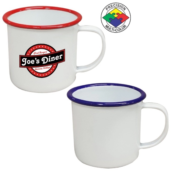 12oz Enameled Steel Cup, spot color... from ASI 80093 Pyrographics / Pyrographics Line