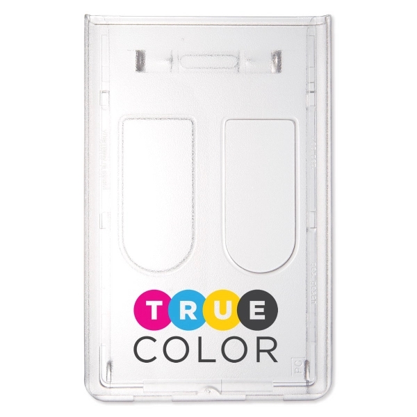 Premium rigid badge holders with thumb-notch made of fire-retardant polycarbonate, designed... from ASI 79898 Promovision / PROMOVISION