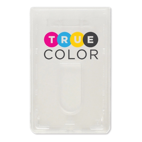 1-card badge holders with handy thumb-notch. Made of fire-retardant polycarbonate to... from ASI 79898 Promovision / PROMOVISION