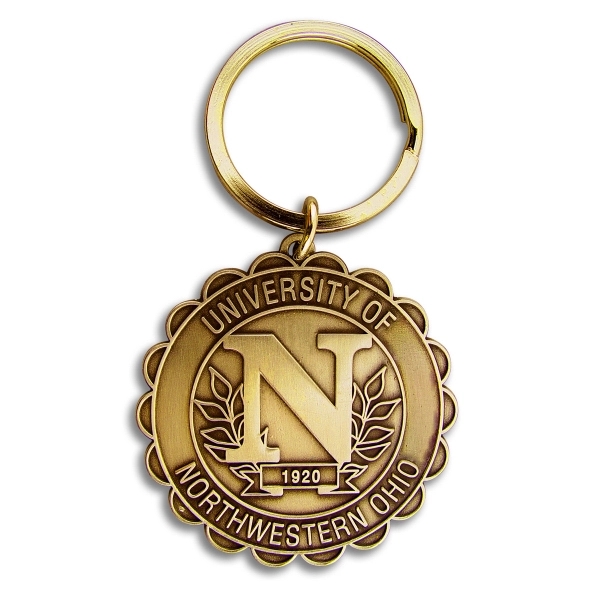 Custom die cast metal keychains in assorted sizes, soft enamel colors... from ASI 52263 EMT / EMT