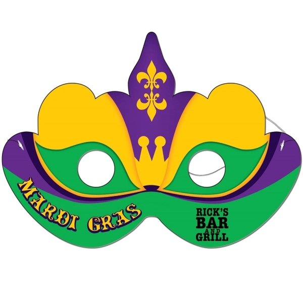 Mardi Gras digitally printed mask with elastic string made of high... from ASI 67620 Lion Circle Corp / Lion/Circle