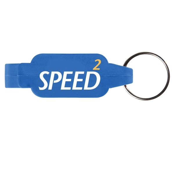Bottle opener keychain (7/8" x 2 1/2" x 11/16") with stainless... from ASI 52840 Evans Manufacturing