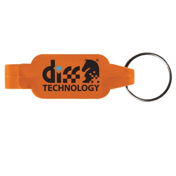 Bottle opener keychain (7/8" x 2 1/2" x 11/16") with stainless... from ASI 52840 Evans Manufacturing