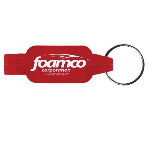 Bottle opener keychain (7/8" x 2 1/2" x 11/16") with stainless... from ASI 52840 Evans Manufacturing