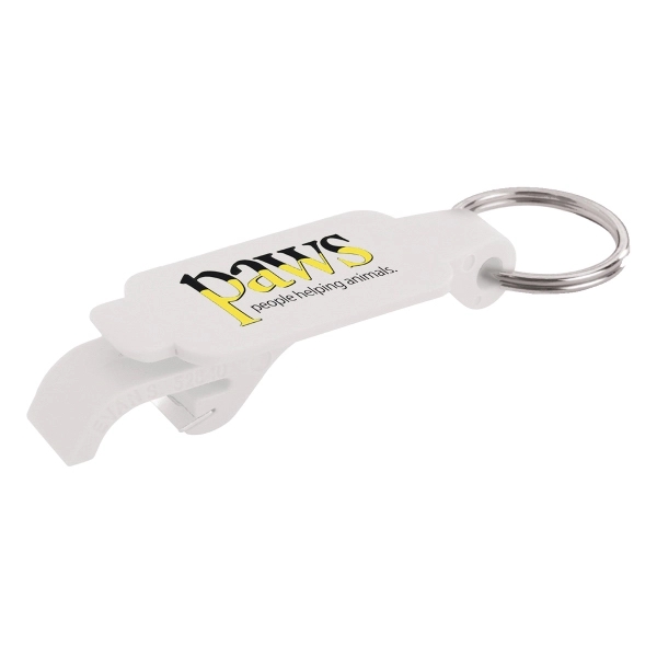 Bottle opener keychain (7/8" x 2 1/2" x 11/16") with stainless... from ASI 52840 Evans Manufacturing