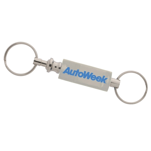 Pull apart keychain with a two-piece fob design that allows keys... from ASI 52840 Evans Manufacturing