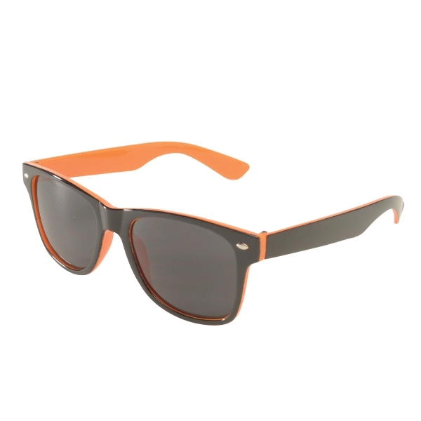 Miami two-tone sunglasses are available in three colors with protective lenses... from ASI 52840 Evans Manufacturing