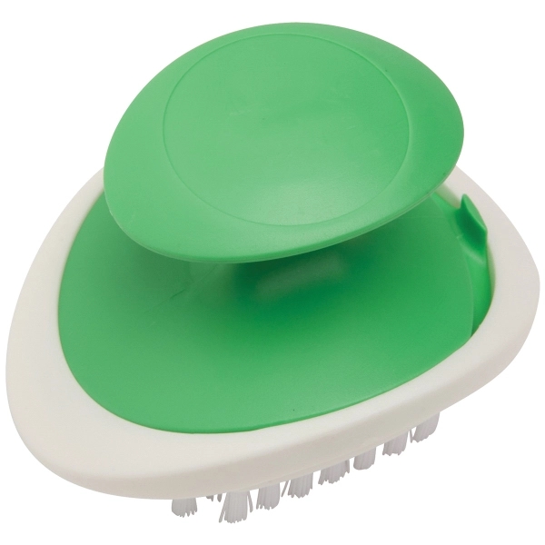 Ergonomic vegetable and fruit brush with handle that fits in the... from ASI 52840 Evans Manufacturing