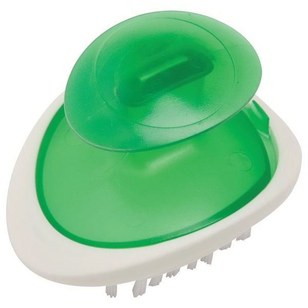 Ergonomic vegetable and fruit brush with handle that fits in the... from ASI 52840 Evans Manufacturing
