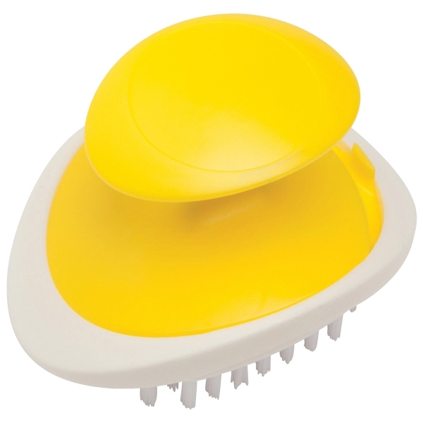 Ergonomic vegetable and fruit brush with handle that fits in the... from ASI 52840 Evans Manufacturing