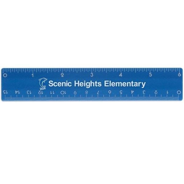 6" plastic ruler with standard and metric measurements.... from ASI 52840 Evans Manufacturing