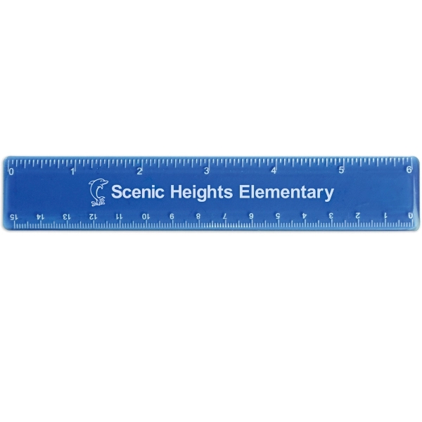 6" plastic ruler with standard and metric measurements.... from ASI 52840 Evans Manufacturing