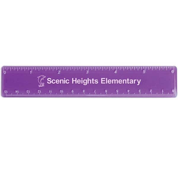 6" plastic ruler with standard and metric measurements.... from ASI 52840 Evans Manufacturing