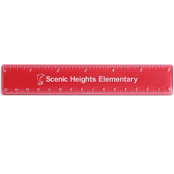 6" plastic ruler with standard and metric measurements.... from ASI 52840 Evans Manufacturing