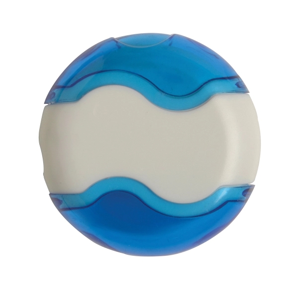 2-in-1 eraser and pencil sharpener with a cap on each end... from ASI 52840 Evans Manufacturing