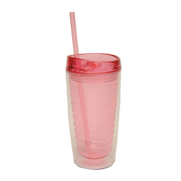 Double wall constructed 16 oz. acrylic travel tumbler with lid and... from ASI 52840 Evans Manufacturing