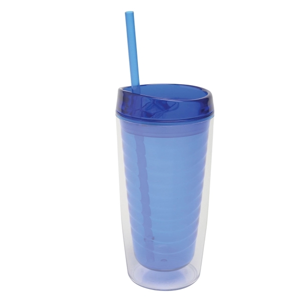 Double wall constructed 16 oz. acrylic travel tumbler with lid and... from ASI 52840 Evans Manufacturing