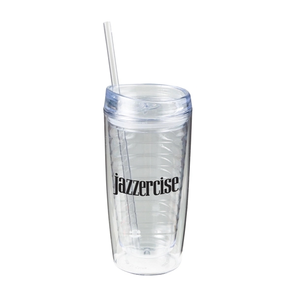 Double wall constructed 16 oz. acrylic travel tumbler with lid and... from ASI 52840 Evans Manufacturing