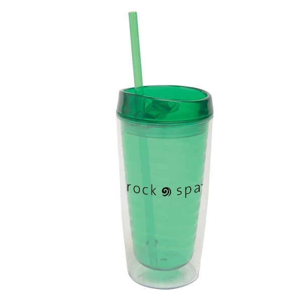 Double wall constructed 16 oz. acrylic travel tumbler with lid and... from ASI 52840 Evans Manufacturing