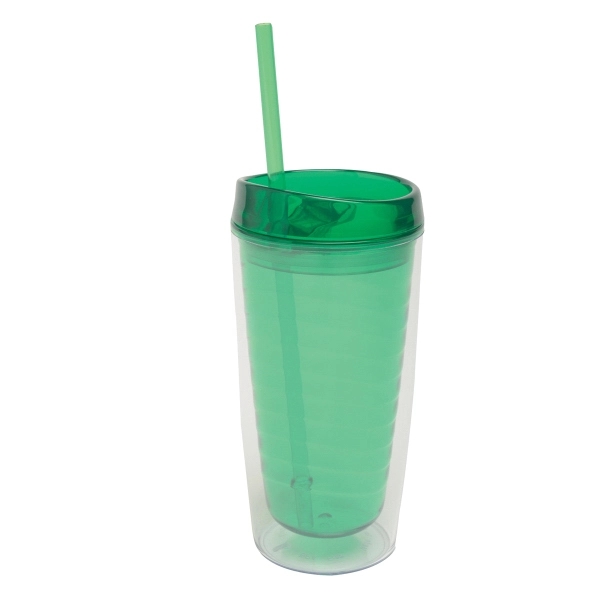 Double wall constructed 16 oz. acrylic travel tumbler with lid and... from ASI 52840 Evans Manufacturing