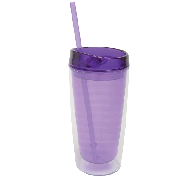 Double wall constructed 16 oz. acrylic travel tumbler with lid and... from ASI 52840 Evans Manufacturing