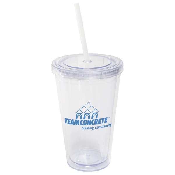 16 oz. acrylic tumbler with lid and matching straw.... from ASI 52840 Evans Manufacturing