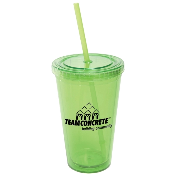 16 oz. acrylic tumbler with lid and matching straw.... from ASI 52840 Evans Manufacturing