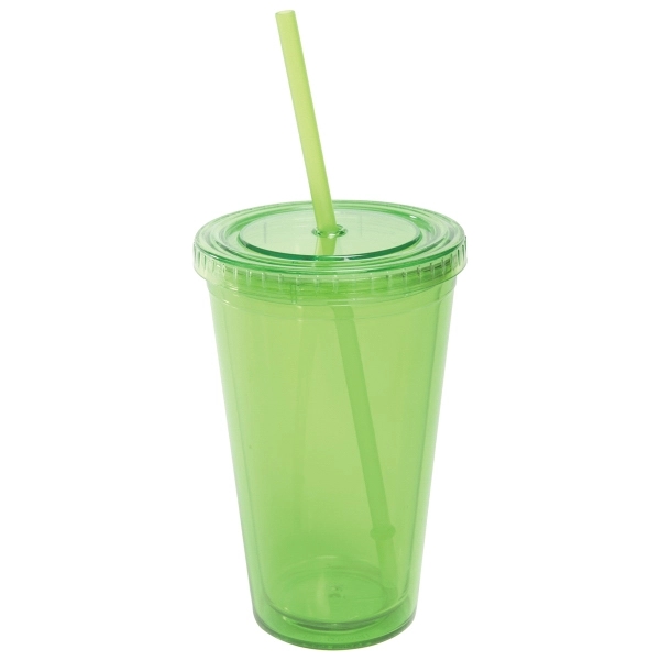 16 oz. acrylic tumbler with lid and matching straw.... from ASI 52840 Evans Manufacturing