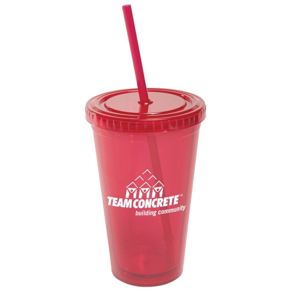 16 oz. acrylic tumbler with lid and matching straw.... from ASI 52840 Evans Manufacturing