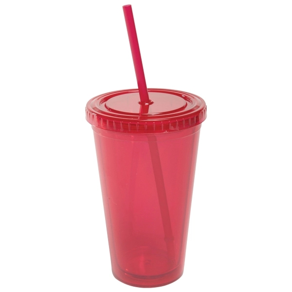16 oz. acrylic tumbler with lid and matching straw.... from ASI 52840 Evans Manufacturing